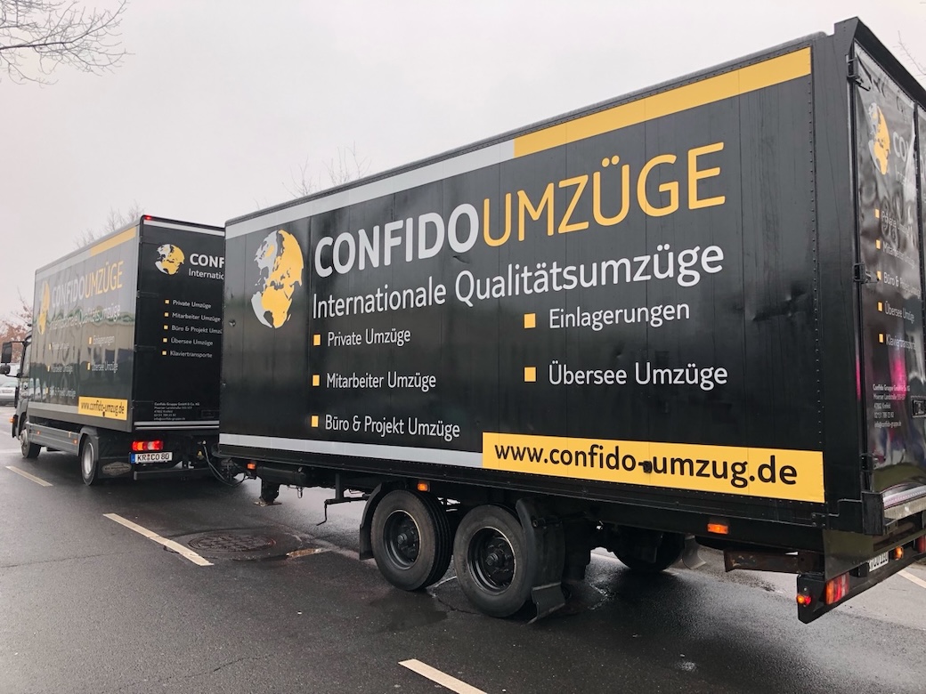 Confido LKW-Fuhrpark für internationale Umzüge